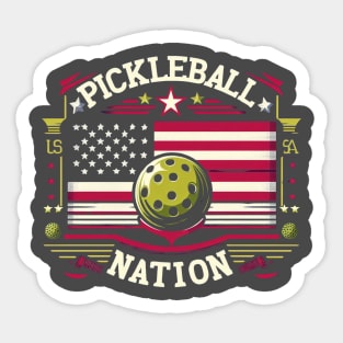 American Flag Pickleball Nation Sticker